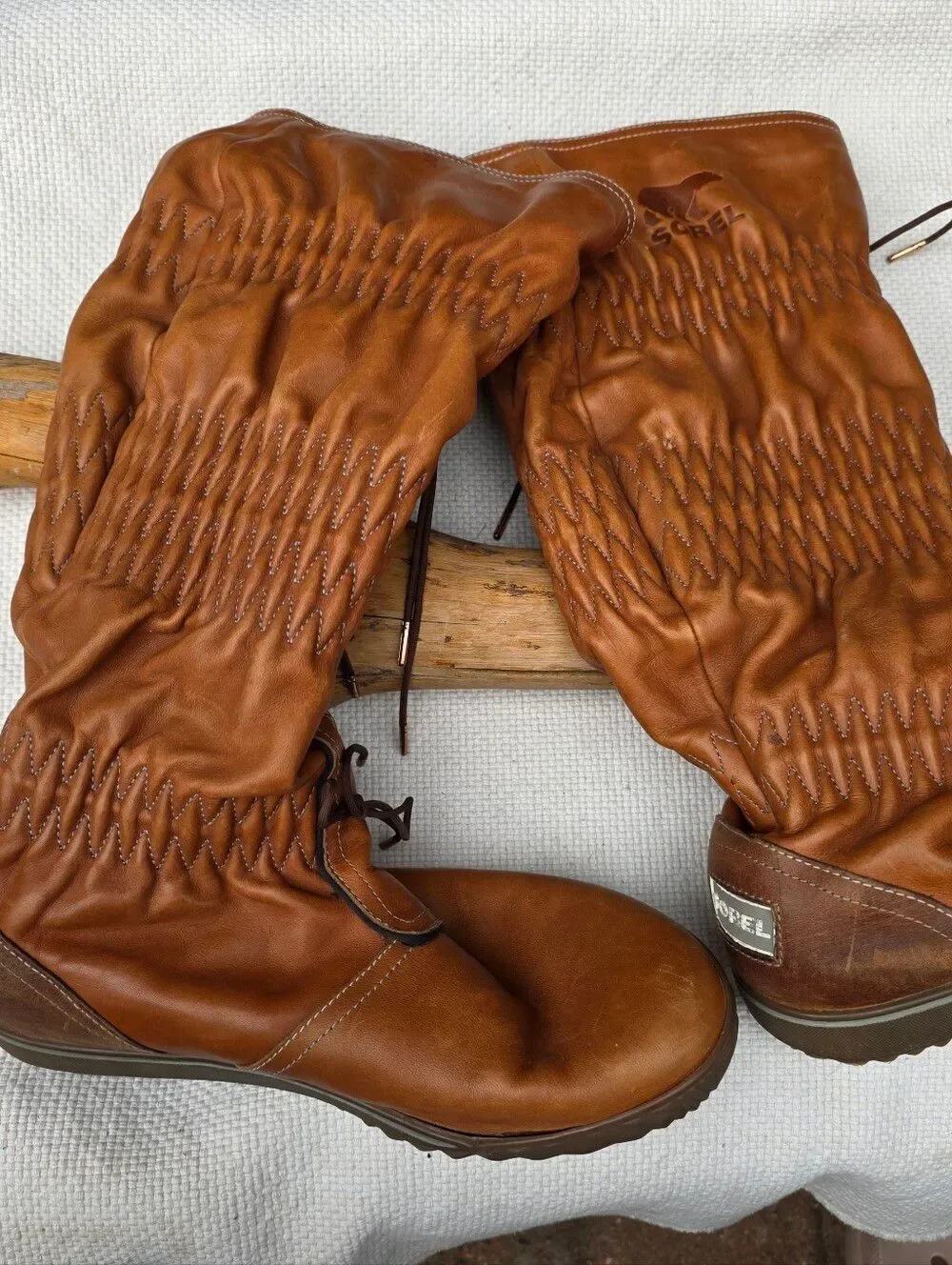 Sorel Firenze tall leather boots tobacco
